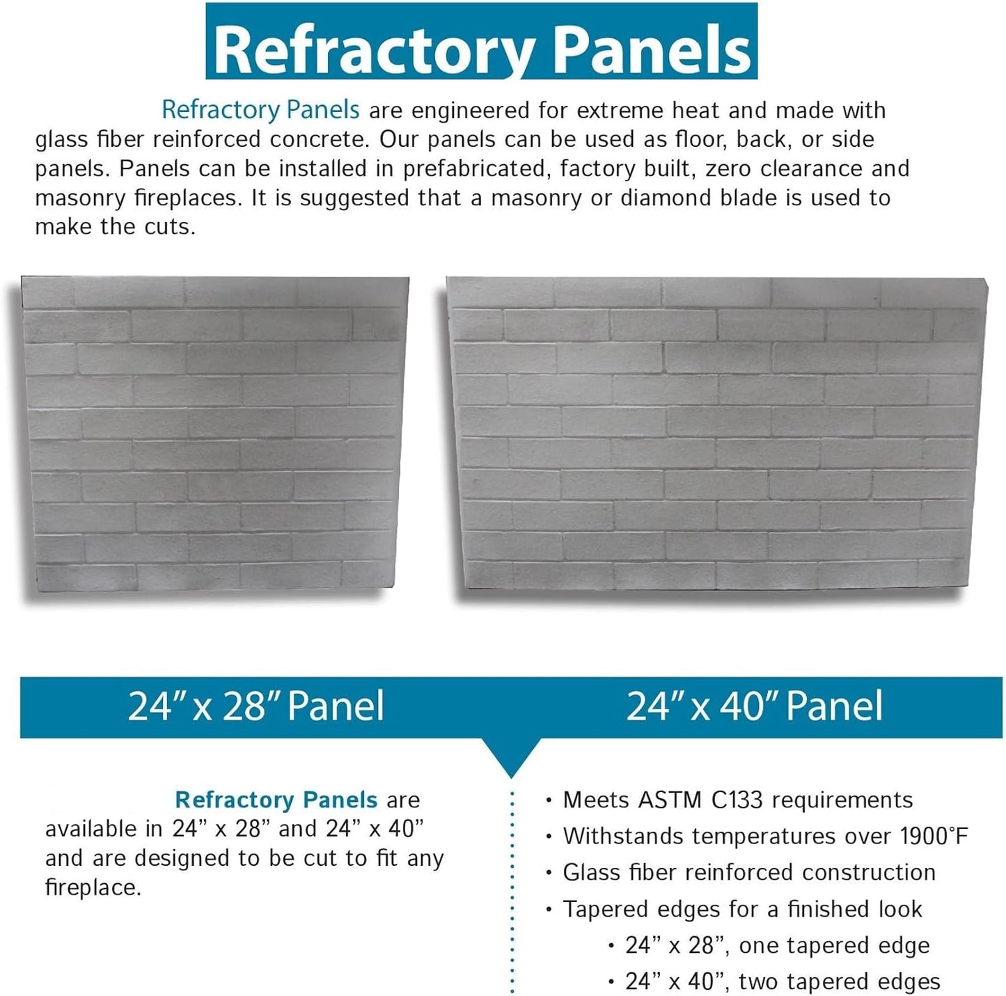 Hargrove Fireplace Replacement Panels - Choose Size