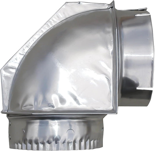 Builder’s Best 4" Rigid Dryer Vent Close-Clearance Elbow – 90° Aluminum Elbow with Rotating Snap-Lock Fittings – Space-Saving Dryer Duct Connector with Crush Resistance