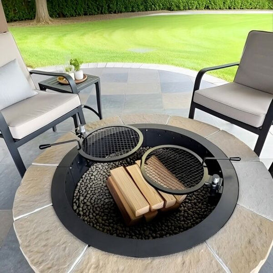 StarBBQ 36 Inch Smokeless Fire Pit Insert for DIY Stone Pits, Double-Wall Secondary Burn, Heavy-Duty Steel Fire Ring