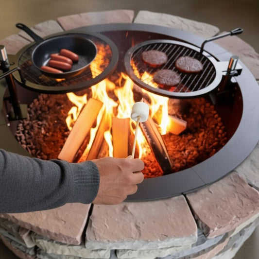 StarBBQ Tall Post Swivel Grill Attachment for Fire Pits, Adjustable Height Swing-Away Cooking Grate