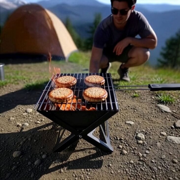 StarBBQ Folding A-Frame Portable Charcoal Grill for Camping and Tailgates, Compact Packable Outdoor BBQ